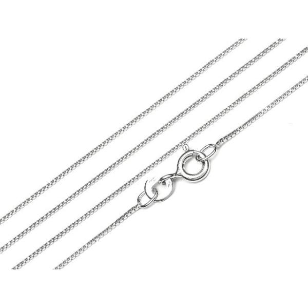 SILVER925 ネックレス ボックスチェーン 0.7mm［ロジウム］ 45cm【1コ販売】 / SVNEK-019-45cm