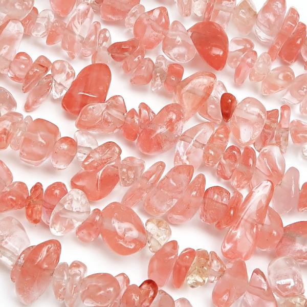 チェリークォーツ チップ 4〜15mm［ロング連］【1連販売】 / 9-105