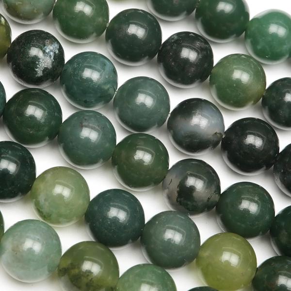 モスアゲート 丸玉 8mm【1連販売】 / 2-48 AG8M-X : 天然石専門店