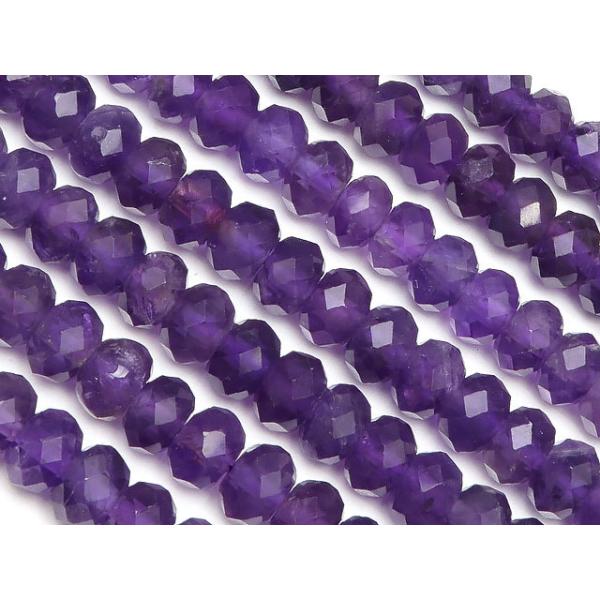 アメジスト ボタンカット 5×3mm【1連販売】 / 8-18 AM5BT : 天然石専門