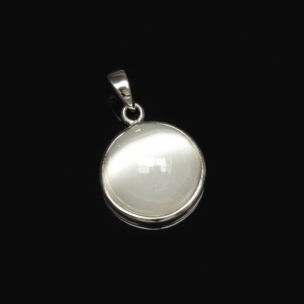 セレナイト ペンダントトップ 12mm［ロジウム］【1コ販売】 / 60-10