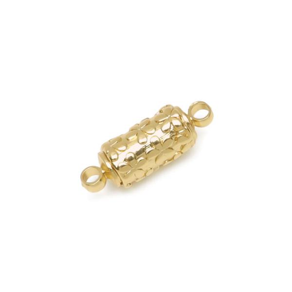 マグネットクラスプ 花柄 カン付 17×6mm［ゴールドカラー］【1ペア販売】 / 100-15 TMG-X