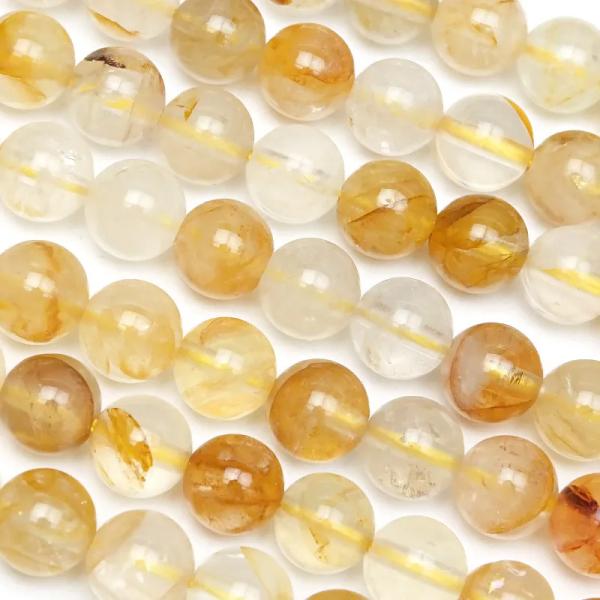 イエローヘマタイトクォーツ 丸玉 6mm【1連販売】 / 3-7 HQ6M-X