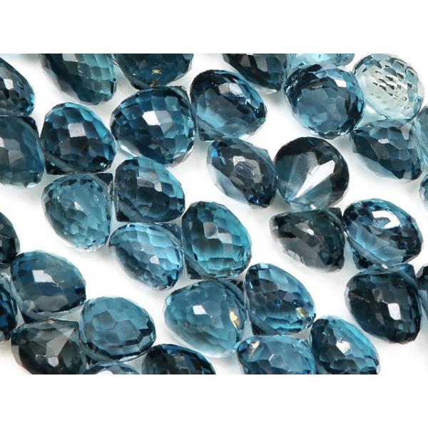 ロンドンブルートパーズ オニオンカット 6mm【1連販売】【1連販売 