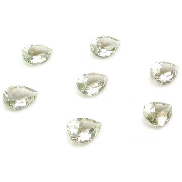 グリーンアメジスト ペアシェイプファセットカット ルース 8×5mm 10コ 
