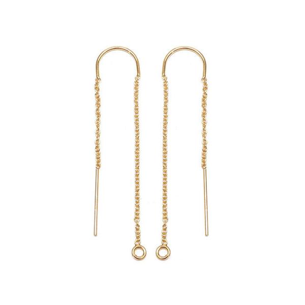 14KGF アメリカンピアス U字［あずきチェーン］ typeCX【1ペア販売】 / 14K-AA022