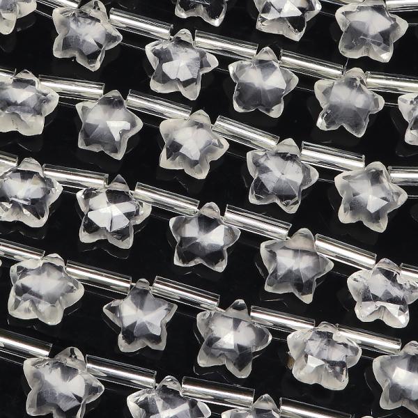 天然水晶 クリスタルクォーツ スターカット 8mm【1連販売】 / 9-71