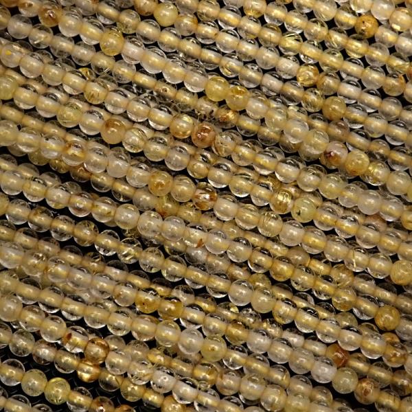 ルチルクォーツ 丸玉 2mm【1連販売】 / 7-6 RT2M : 天然石専門店