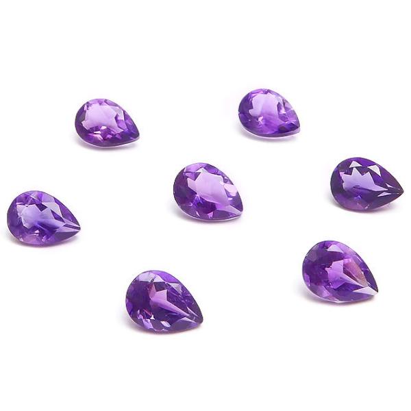 アフリカ産 アメジスト ペアシェイプファセットカット ルース 7×5mm【7