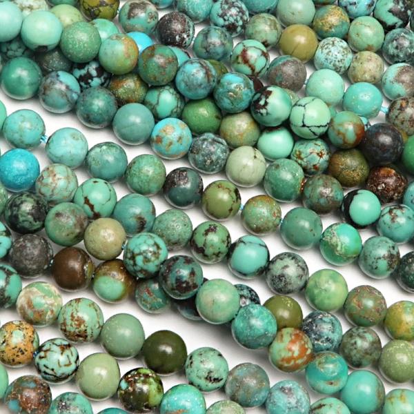 ターコイズ 丸玉 4mm【1連販売】 / 6-6 TQ4M : 天然石専門店BELLPIERI