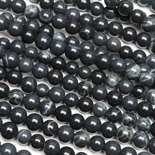 スパイダーウェブオブシディアン 丸玉 4mm【1連販売】 / 6-14 OB4M-X