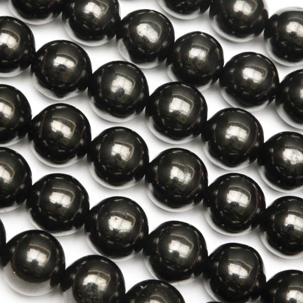 ジェット 丸玉 8mm【1連販売】 / 2-42 JT8M-X : 天然石専門店BELLPIERI