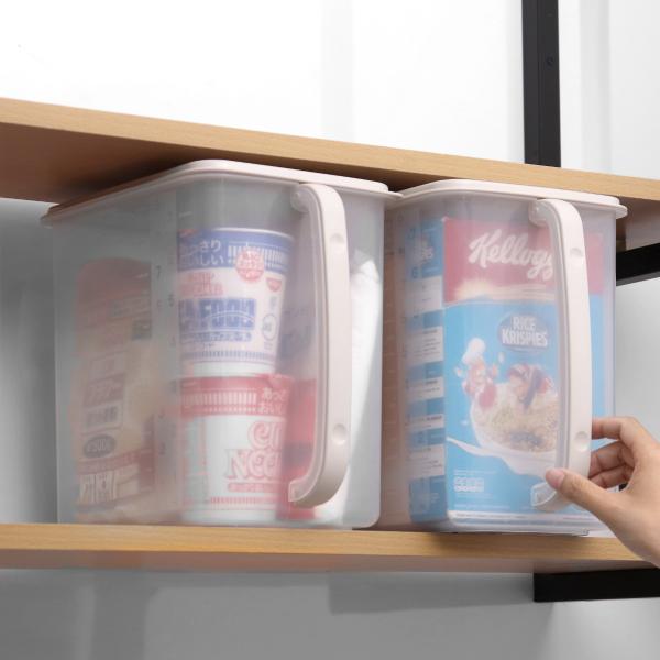 サイズ/外寸：約幅30.7×奥行19.5×高さ26.5cm内寸：約幅23.8×奥行17×高さ25cm容量/水：9.6L米：8.1kg無洗米：9kg内容量/1個材質/本体：ポリプロピレンフタ：ポリエチレン生産国/日本製スタッキング/可能●握り...