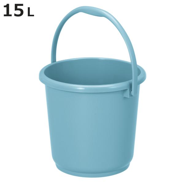 サイズ/約幅34×高さ28.5cmバケツ直径：約31.5cm容量/約15L内容量/1個材質/ポリプロピレンカラー/ブルー生産国/日本製●容量約15Lのバケツ本体です。●本体内側には2.5L毎に便利な目盛りが付いています。●ポリプロピレンを使...