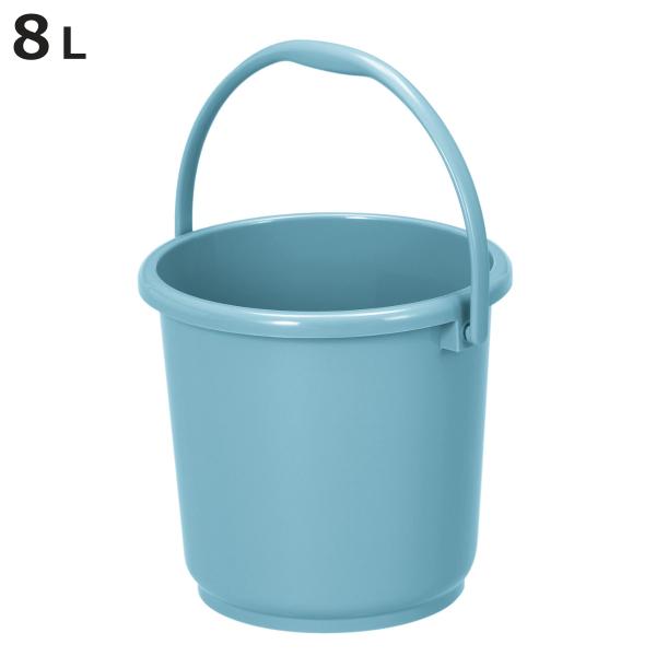 サイズ/約幅28×高さ23.5cmバケツ直径：約25.5cm容量/約8L内容量/1個材質/ポリプロピレンカラー/ブルー生産国/日本製●容量約8Lのバケツ本体です。●本体内側には1L毎に便利な目盛りが付いています。●ポリプロピレンを使用してお...