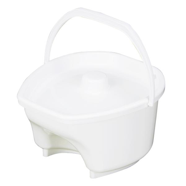 バケツ ポータブルトイレ 交換用 フタ付き ホワイト （ トイレ用バケツ ポータブルトイレ用 介護用トイレ 福祉 排泄関連用品 ）