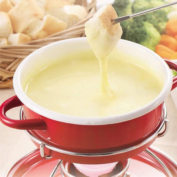 フォンデュ鍋セット リトルリッチ ホーロー製 14cm かくはん用ヘラ付き