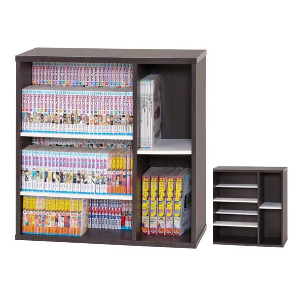本棚 コミックシェルフ 3段 大収納タイプ 前後独立棚板 約幅76cm