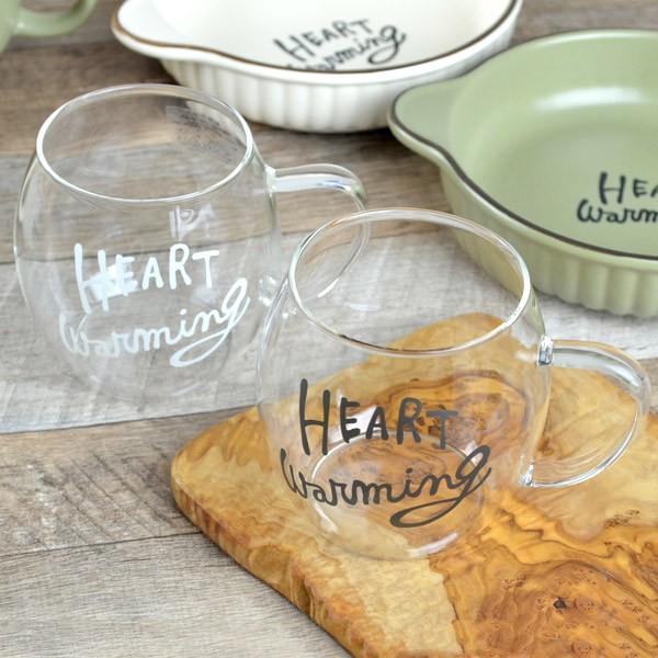 マグカップ ハートウォーミングマグ 450ml ガラス製 耐熱ガラス コップ マグ カップ ガラス 手書き風 お弁当グッズのカラフルボックス 通販 Yahoo ショッピング