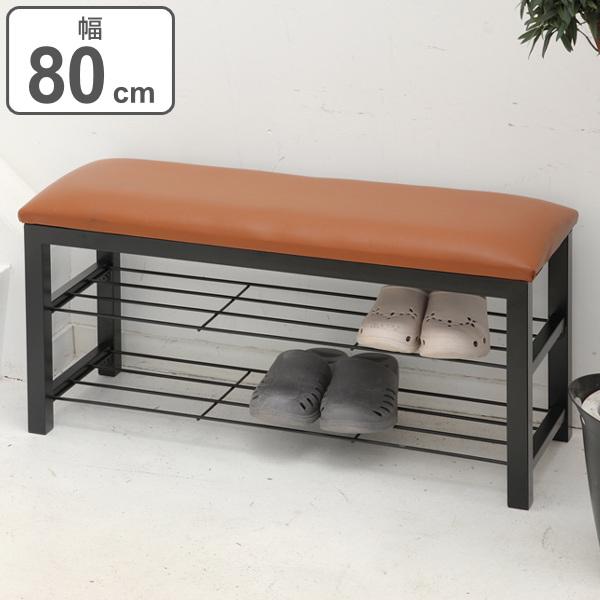 サイズ/約幅80×奥行30×高さ40cm重量/約6.9kg内容量/1台材質/張り生地：合成皮革（PVC）、ウレタンフォームクッション脚・棚：スチール（粉体塗装）座面耐荷重/約80kg組立状態/お客様組立品●立ち座りを助けながら、収納力UP●...