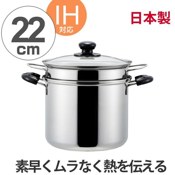ガラスクックポット、耐熱ガラスソースパンパスタポット蓋付きフランス製 パスタ鍋 クックルック パスタポット22cm ガラス蓋付き ステンレス製