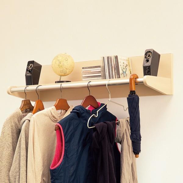 壁付け ハンガーラック 天井 ラック 幅cm シェルフ 衣類 収納 棚 洋服掛け 収納ラック お弁当グッズのカラフルボックス 通販 Yahoo ショッピング