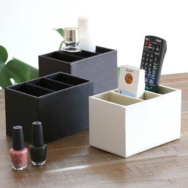 リモコンスタンド リモコンラック＆ペン立て 合皮 幅16×奥行10×高さ