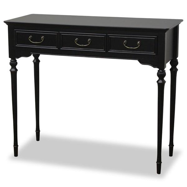 コンソールテーブル 引出し付 アンティーク調 ノワール 約幅85cm （ 開
