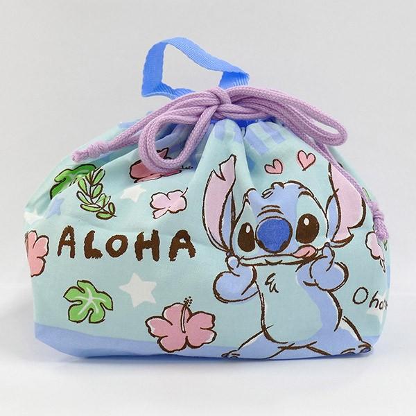 レトロ　キャラクター　給食袋　ランチーフ Disney（ディズニー） お弁当袋 ランチ巾着 スティッチ グラフィティ