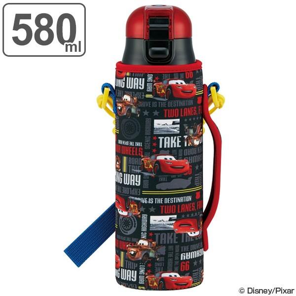 Disney 水筒 カーズ 直飲み ワンプッシュボトル カバー付き