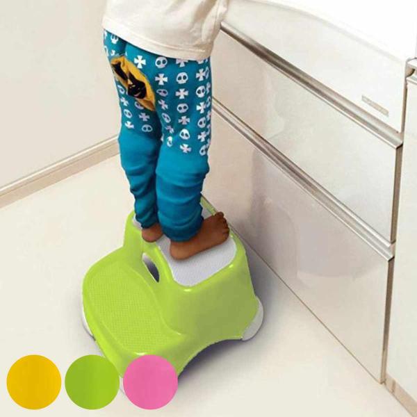 サイズ/約幅32.5×奥行34.5×高さ21cm重量/約760g内容量/1個材質/本体：ポリプロピレン脚（滑り止め）：ポリエチレン種類/イエロー、グリーン、ピンク生産国/日本製耐荷重/約100kg●手洗いやトレーニング、キッチンでのお手伝い...