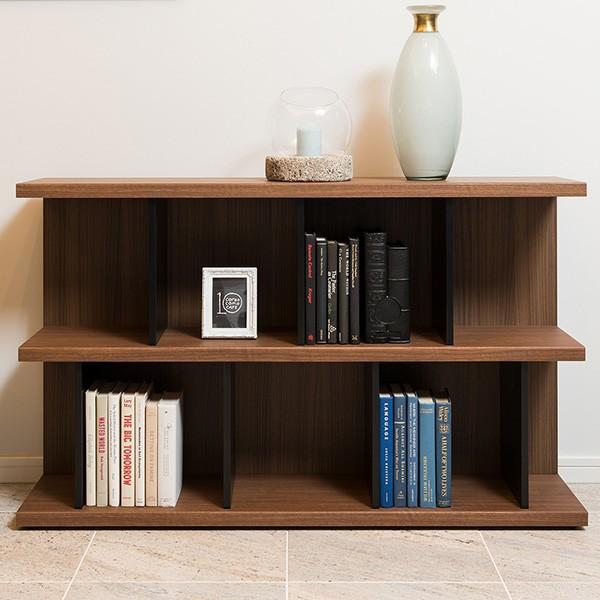 本棚 ウッドシェルフ モダンデザイン ロータイプ TAU-SHELF 幅120cm