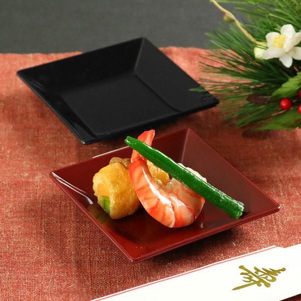 宮本産業 角皿 10cm クリーンコート加工 食器 山中塗 日本製 （ 食洗機