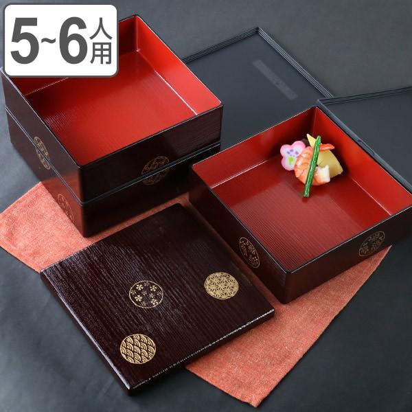 お弁当箱 6 5三段重 木目 小紋 シール蓋付 5700ml 弁当箱 お重 おせち 5 6人用 和柄 お正月 お弁当グッズのカラフルボックス 通販 Yahoo ショッピング
