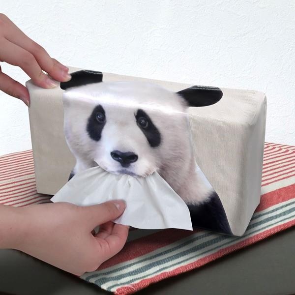 ティッシュケース ボックスティッシュケース パンダ プリント