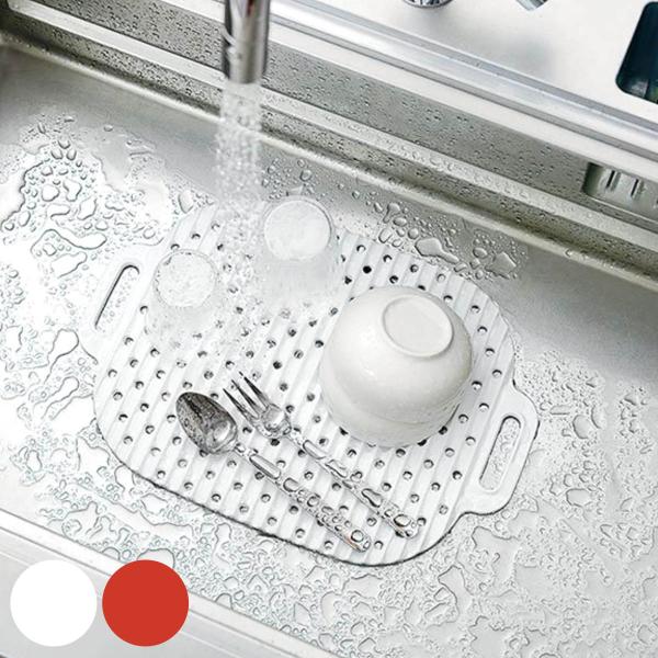 サイズ/約横26×縦38cm厚さ：約1cm内容量/1個材質/PE種類/ホワイト、レッド生産国/ベトナム製耐熱温度/70度●シンクの底に敷くことで食器やシンクを傷から守ります。●野菜を洗う時にも便利です。●食材の下ごしらえで出たゴミを簡単にま...