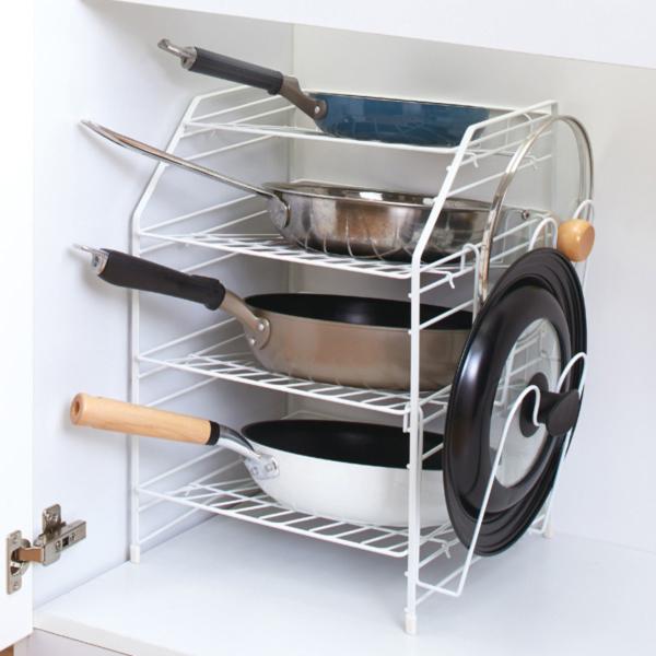 フライパンラック シンク下フライパンラック 4段 ファビエ フライパンスタンド シンク下収納 シンク下収納ラック お弁当グッズのカラフルボックス 通販 Yahoo ショッピング