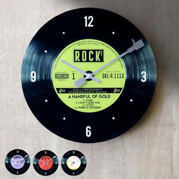 掛け時計 34cm レコードクロックウォール ガラス 壁掛け時計 （ 時計