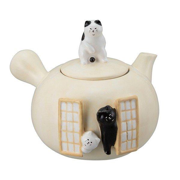 急須 450ml ふてぶてしい猫 磁器製 黒猫 白猫 ぶち猫 お弁当グッズのカラフルボックス 通販 Yahoo ショッピング