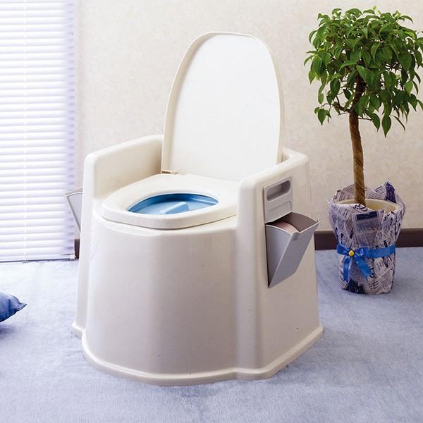 【引取可：新品未使用】テイコブポータブルトイレ（肘掛け付） 介護 災害用 ポータブルトイレ 肘掛け付 テイコブ 簡易トイレ （ トイレ 介護