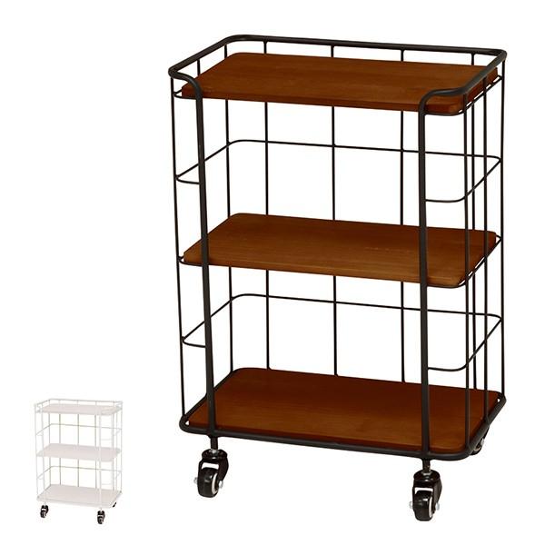 オープンラック 3段 スチールラック キャスター付 DEPOT 約幅41cm （ ワゴン 収納ラック 収納 収納棚 飾り棚 ディスプレイラック ）