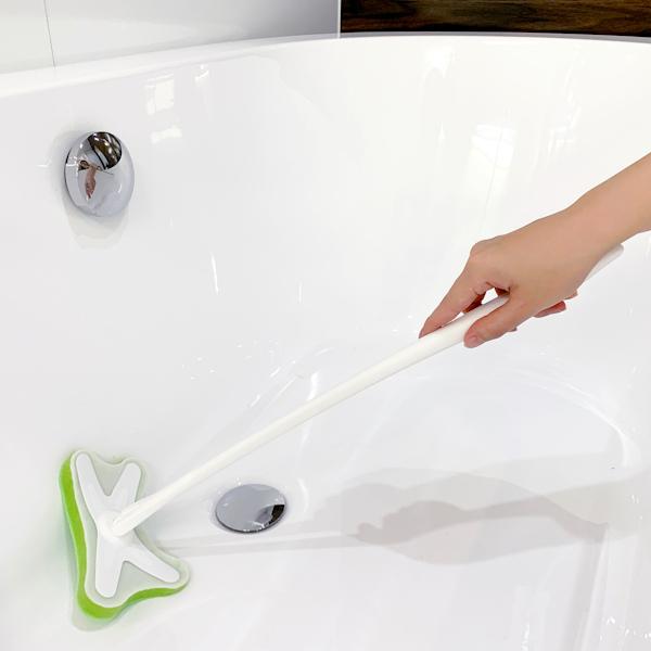 バスクリーナー 柄付き フィット スポンジ アクリル 360度回転ヘッド 180度首振り お風呂 お風呂掃除 浴室 浴槽 掃除 そうじ 清掃 クリーナー お弁当グッズのカラフルボックス 通販 Yahoo ショッピング