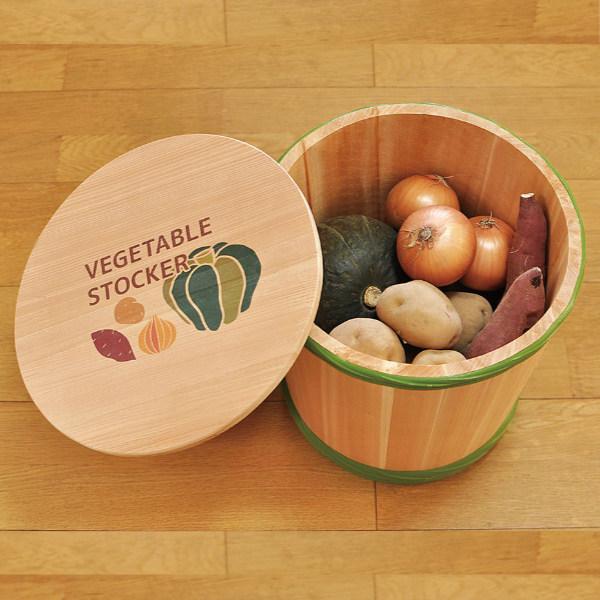 野菜ストッカー 木製 樽型 ベジタブルストッカー （ 野菜保存 野菜入れ 野菜収納庫 ） :336810:お弁当グッズのカラフルボックス - 通販 -  Yahoo!ショッピング