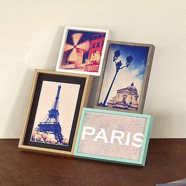   フォトフレーム 未使用 フォトフレーム L判 多面 4枚 壁掛け 卓上 写真立て ブリストル