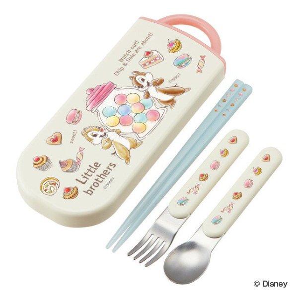トリオセット 抗菌 箸 スプーン フォーク スライド チップ デール スイーツ カトラリーセット 食洗機対応 カトラリー お箸 子供 キャラクター 3481 お弁当グッズのカラフルボックス 通販 Yahoo ショッピング