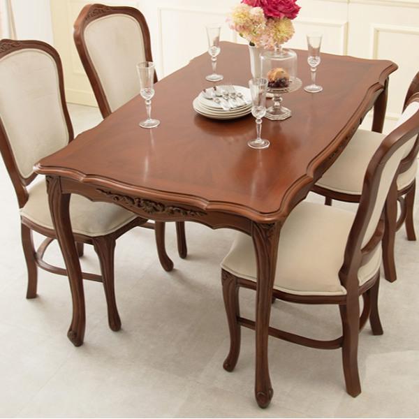 マホガニーダイニングテーブル象嵌食卓テーブル食卓机アンティーク猫脚