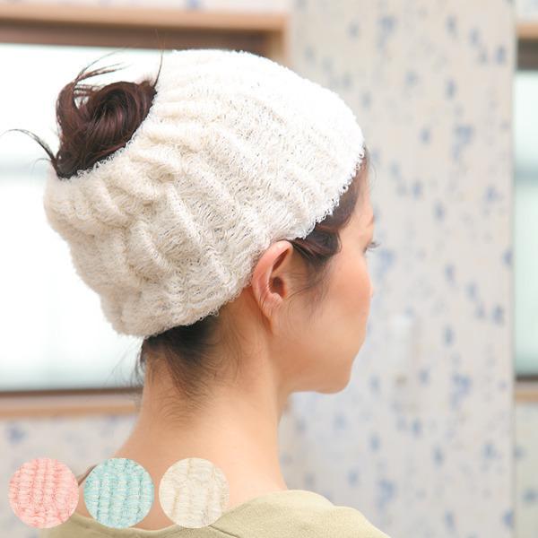 サイズ/約横16×縦13cm※サイズは平置時のものです。内容量/1枚材質/素材：ポリエステル73％・綿25％ナイロン1％ポリウレタン1％種類/ピンク、ブルー、アイボリー生産国/日本製洗濯/洗濯機使用可能乾燥機/使用不可●シャンプー後やヘアケ...