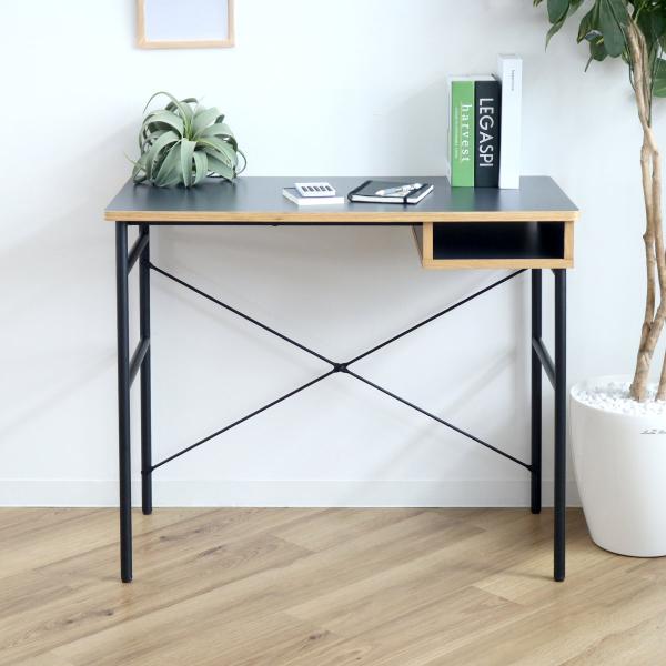 木製 パソコンデスク ワークデスク [幅90cm 奥行45cm] colorfulbox_371769