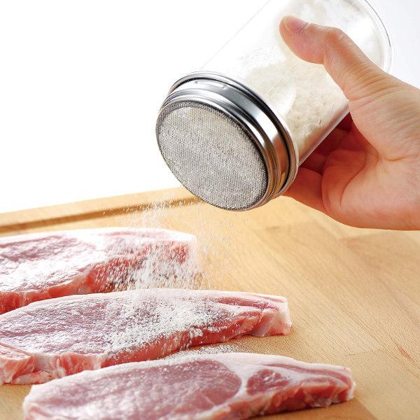 サイズ/約幅7.5×高さ12cm重量/約120g容量/約250ml内容量/1個材質/本体：メタクリル樹脂蓋・網：18-8ステンレス（32メッシュ）キャップ：ポリエチレン樹脂生産国/日本製耐熱温度/80度耐冷温度/-30度食器洗い乾燥機/使用...