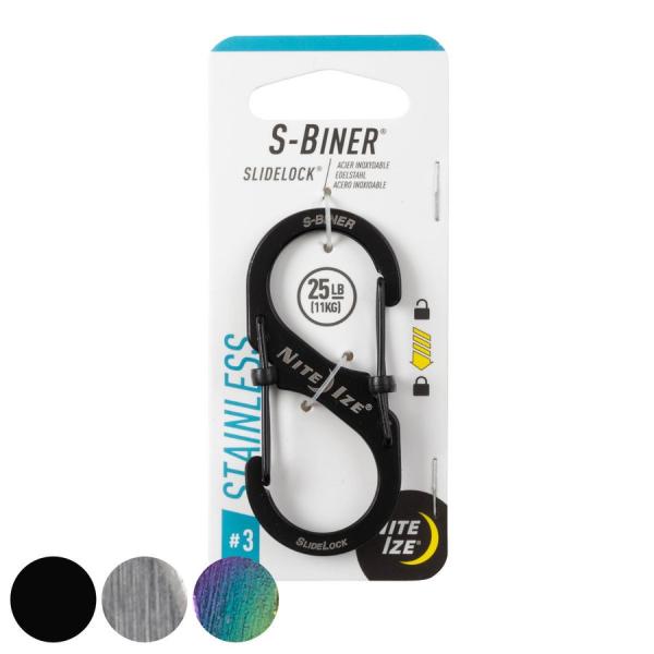 他サイト： カラビナ エスビナー スライドロック ＃3 幅3×高さ6.8cm （ フック ナイトアイズ NITEIZE アウトドア ステンレススチール ）の商品画像
